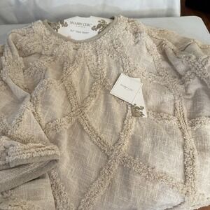 Christmas Tree Skirt Textured Antique White & By‎ Shabby Chic   52" Round NEW